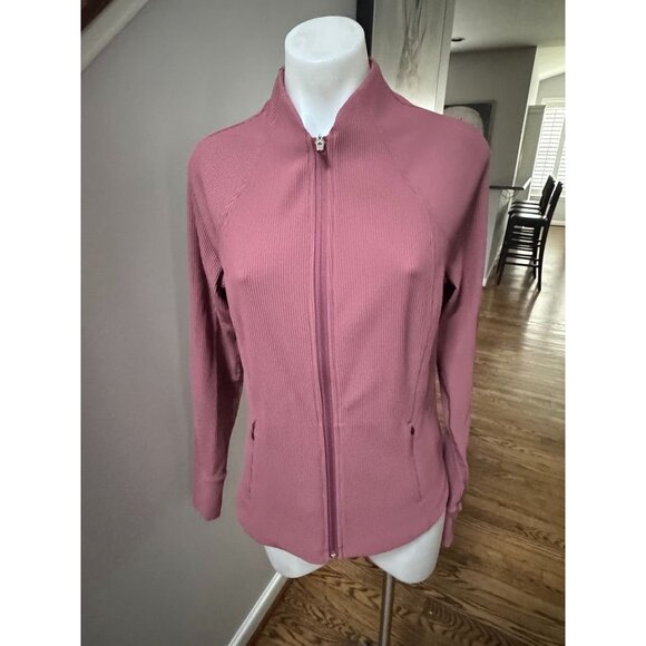 ATHLETA Salutation Ribbed Jacket Tawny Rose Size Medium - Picture 3 of 5